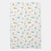 Fun Rainbow & Rain Cloud Pattern Theedoek (Verticaal)