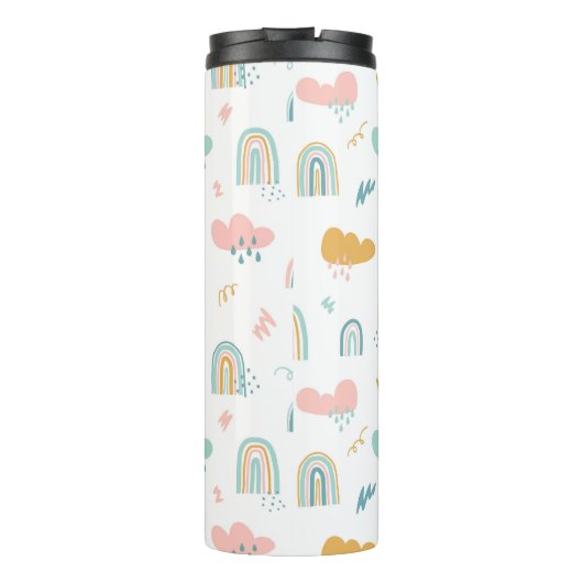 Fun Rainbow & Rain Cloud Pattern Thermosbeker (Achterkant)