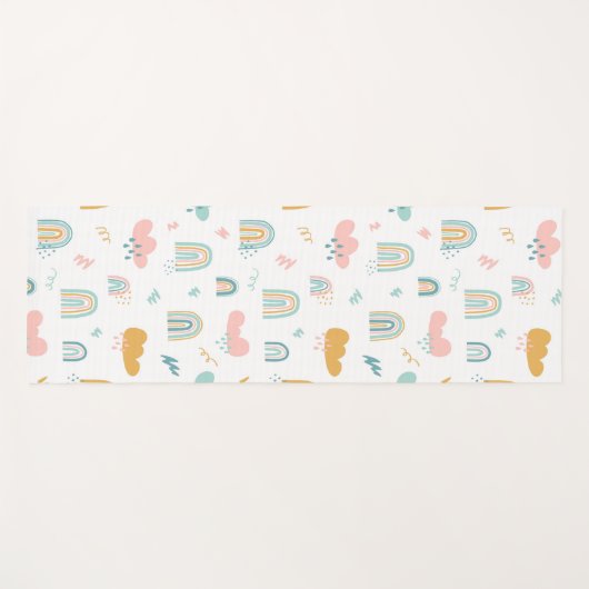 Fun Rainbow & Rain Cloud Pattern Yogamat (Voorkant (horizontaal))