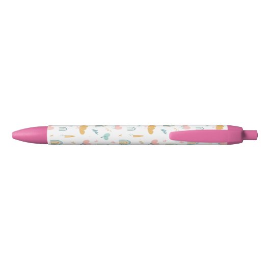Fun Rainbow & Rain Cloud Pattern Zwarte Inkt Pen (Achterkant)