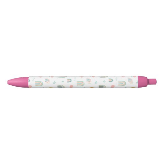 Fun Rainbow & Rain Cloud Pattern Zwarte Inkt Pen (Voorkant)
