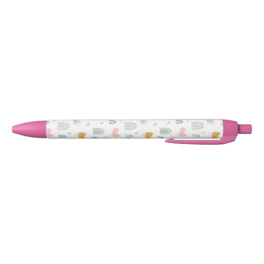 Fun Rainbow & Rain Cloud Pattern Zwarte Inkt Pen (Bodem)