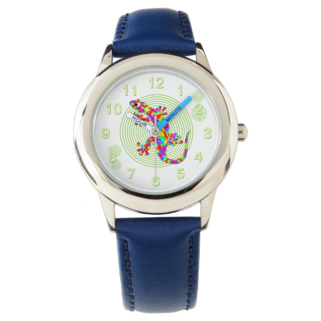 Fun Rainbow Salamander Horloge (Voorkant)