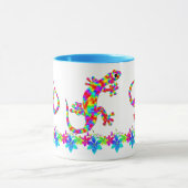 Fun Rainbow Salamander-Mok met Bright Flowers Mok (Midden)