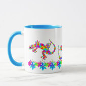 Fun Rainbow Salamander-Mok met Bright Flowers Mok (Links)