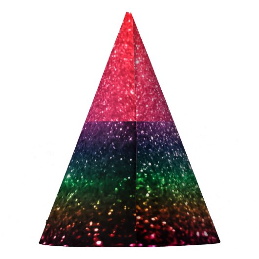 Fun Rainbow Sparkle Glitter Feesthoedjes (Achterkant)