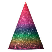 Fun Rainbow Sparkle Glitter Feesthoedjes (Voorkant)