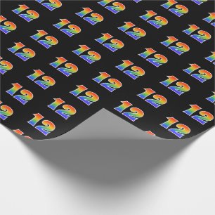 Fun Rainbow Spectrum Pattern "12" Event Number Cadeaupapier