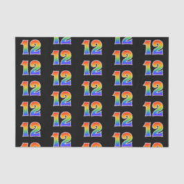 Fun Rainbow Spectrum Pattern "12" Event Number Tissuepapier