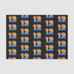 Fun Rainbow Spectrum Pattern "12" Event Number Tissuepapier