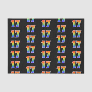 Fun Rainbow Spectrum Pattern "17" Event Number Tissuepapier