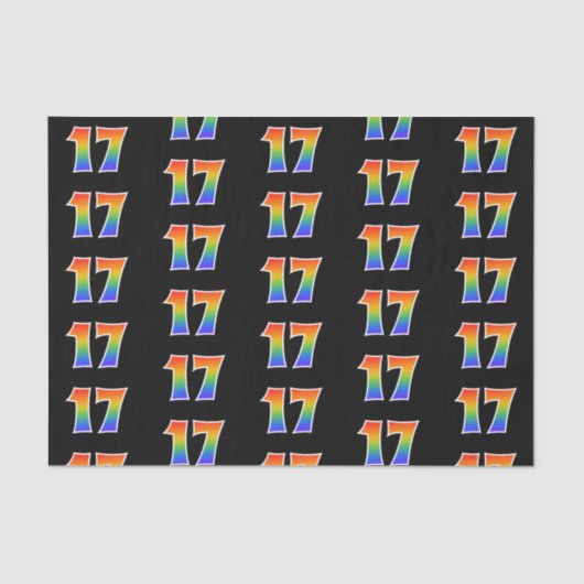 Fun Rainbow Spectrum Pattern "17" Event Number Tissuepapier (Voorkant)