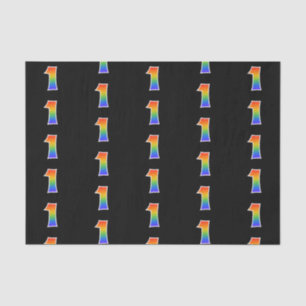 Fun Rainbow Spectrum Pattern "1" Event Number Tissuepapier