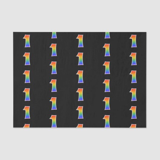 Fun Rainbow Spectrum Pattern "1" Event Number Tissuepapier (Voorkant)