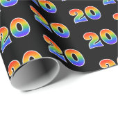 Fun Rainbow Spectrum Pattern "20" Event Number Cadeaupapier (Rol Hoek)
