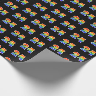 Fun Rainbow Spectrum Pattern "24" Event Number Cadeaupapier