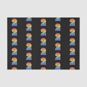 Fun Rainbow Spectrum Pattern "2" Event Number Tissuepapier