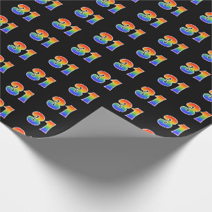 Fun Rainbow Spectrum Pattern "31" Event Number Cadeaupapier