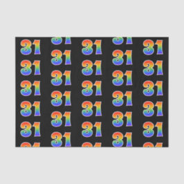 Fun Rainbow Spectrum Pattern "31" Event Number Tissuepapier