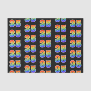 Fun Rainbow Spectrum Pattern "35" Event Number Tissuepapier