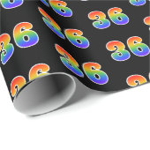 Fun Rainbow Spectrum Pattern "36" Event Number Cadeaupapier (Rol Hoek)