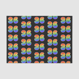 Fun Rainbow Spectrum Pattern "36" Event Number Tissuepapier