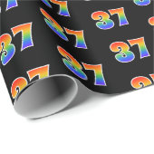 Fun Rainbow Spectrum Pattern "37" Event Number Cadeaupapier (Rol Hoek)