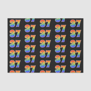 Fun Rainbow Spectrum Pattern "37" Event Number Tissuepapier