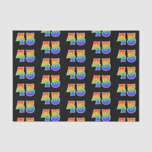 Fun Rainbow Spectrum Pattern "45" Event Number Tissuepapier