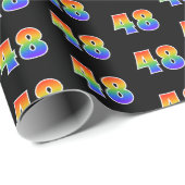 Fun Rainbow Spectrum Pattern "48" Event Number Cadeaupapier (Rol Hoek)
