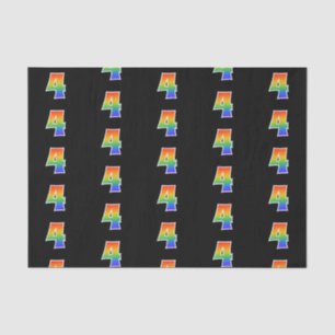 Fun Rainbow Spectrum Pattern "4" Event Number Tissuepapier