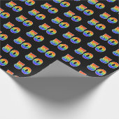 Fun Rainbow Spectrum Pattern "50" Event Number Cadeaupapier (Hoek)