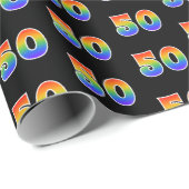 Fun Rainbow Spectrum Pattern "50" Event Number Cadeaupapier (Rol Hoek)