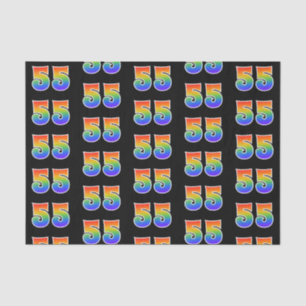 Fun Rainbow Spectrum Pattern "55" Event Number Tissuepapier
