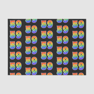 Fun Rainbow Spectrum Pattern "59" Event Number Tissuepapier