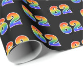 Fun Rainbow Spectrum Pattern "62" Event Number Cadeaupapier (Rol Hoek)
