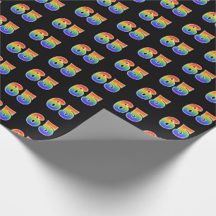 Fun Rainbow Spectrum Pattern "65" Event Number Cadeaupapier