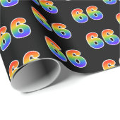 Fun Rainbow Spectrum Pattern "66" Event Number Cadeaupapier (Rol Hoek)