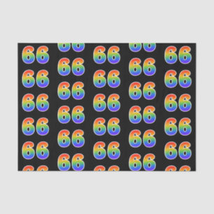 Fun Rainbow Spectrum Pattern "66" Event Number Tissuepapier