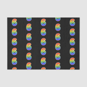 Fun Rainbow Spectrum Pattern "6" Event Number Tissuepapier