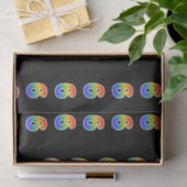 Fun Rainbow Spectrum Pattern "6" Event Number Tissuepapier (Geschenk)