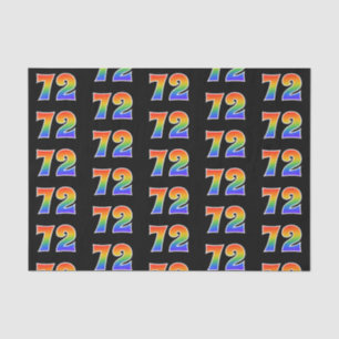 Fun Rainbow Spectrum Pattern "72" Event Number Tissuepapier