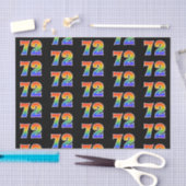Fun Rainbow Spectrum Pattern "72" Event Number Tissuepapier (Craft)