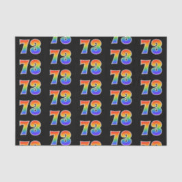 Fun Rainbow Spectrum Pattern "73" Event Number Tissuepapier