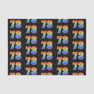 Fun Rainbow Spectrum Pattern "73" Event Number Tissuepapier