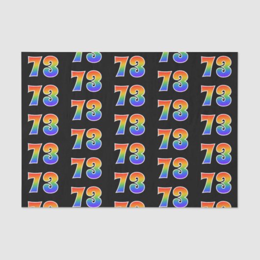 Fun Rainbow Spectrum Pattern "73" Event Number Tissuepapier (Voorkant)