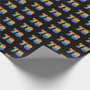 Fun Rainbow Spectrum Pattern "78" Event Number Cadeaupapier