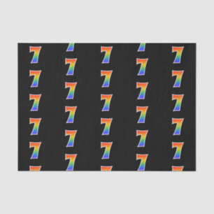 Fun Rainbow Spectrum Pattern "7" Event Number Tissuepapier