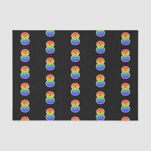 Fun Rainbow Spectrum Pattern "8" Event Number Tissuepapier (Voorkant)