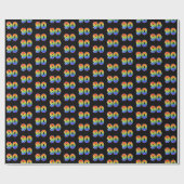 Fun Rainbow Spectrum Pattern "90" Event Number Cadeaupapier (Vlak)